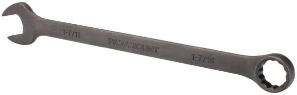 Paramount - 1-7/16" 12 Point Offset Combination Wrench - 15° Offset Angle, 19-1/2" OAL, Chrome Vanadium Steel, Black Finish - Eagle Tool & Supply