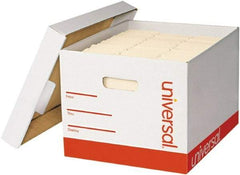 UNIVERSAL - 1 Compartment, 12 Inch Wide x 15 Inch Deep x 10 Inch High, File Storage Box - Paper, White - Eagle Tool & Supply