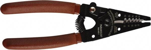 Paramount - 18 to 10 AWG Capacity Wire Stripper - 6" OAL, Plastic Dipped Handle - Eagle Tool & Supply