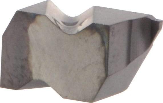Kennametal - 2M050NG K Grade KCU25, 0.5mm Cutting Width Carbide Grooving Insert - 0.64mm Max Depth of Cut, Right Hand, 0.09mm Corner Radius, AlTiN Finish - Eagle Tool & Supply