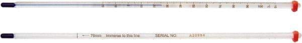 H-B Instruments - -1 to 51°C, Organic Filled Precision Thermometer - 18 Inch Immersion Length - Eagle Tool & Supply