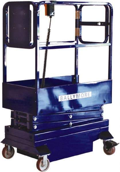 Ballymore - 500 Lb Capacity, 120" Lift Height, Battery Operated Mini Scissor Lift - 120" Lift Height, Battery Operated - Eagle Tool & Supply