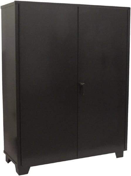 Jamco - 4 Shelf Locking Storage Cabinet - Steel, 48" Wide x 24" Deep x 78" High, Black - Eagle Tool & Supply