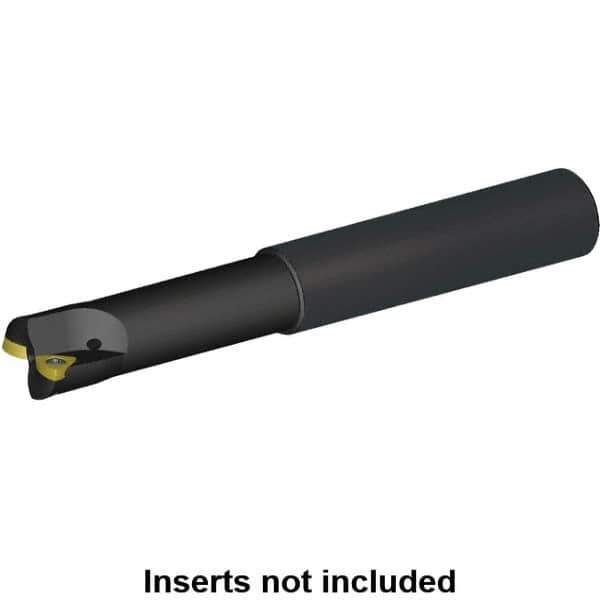 Kennametal - 20mm Cut Diam, 0.04" Max Depth, 25mm Shank Diam, Cylindrical Shank Indexable High-Feed Helical End Mill - Screw Holding Method, WP..0302.. Insert, Through Coolant - Eagle Tool & Supply