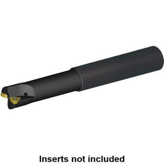 Kennametal - 20mm Cut Diam, 0.04" Max Depth, 25mm Shank Diam, Cylindrical Shank Indexable High-Feed Helical End Mill - Screw Holding Method, WP..0302.. Insert, Through Coolant - Eagle Tool & Supply