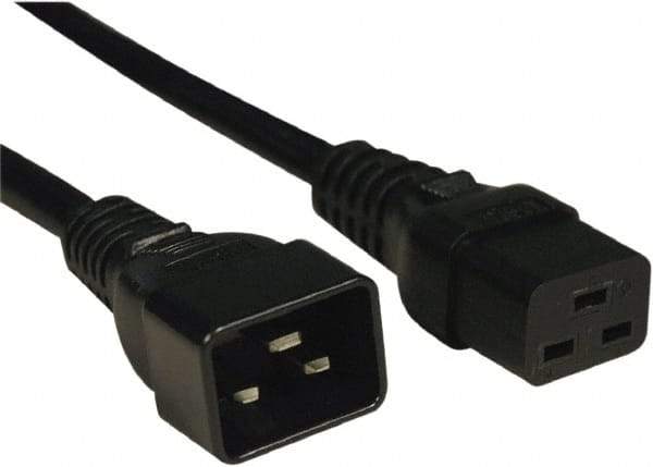 Tripp-Lite - 6', 12/3 Gauge/Conductors, Black Indoor Replacement Cord - 0 Receptacles, 20 Amps, 120 VAC, UL SJT, NEMA IEC-320 - Eagle Tool & Supply