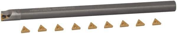 Hertel - 0.563" Min Diam Smallest Bar, 0.563" Min Diam Largest Bar, Carbide Indexable Boring Bar Set - TP.. Insert, HBBQ Toolholder, 5" Max Bore Depth, Through Coolant - Eagle Tool & Supply