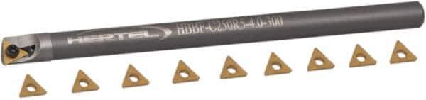 Hertel - 0.3" Min Diam Smallest Bar, 2" Min Diam Largest Bar, Carbide Indexable Boring Bar Set - TD.. Insert, HBBQ Toolholder, 2-1/2" Max Bore Depth, Through Coolant - Eagle Tool & Supply