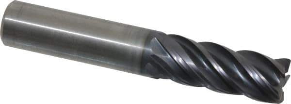 Kennametal - 1/2", 5 Flute, Solid Carbide, 0.03" Corner Radius End Mill - 3" OAL, 1-1/4" LOC - Eagle Tool & Supply