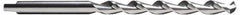 Cleveland - #36, 118° Point, Parabolic Flute, High Speed Steel Taper Length Drill Bit - Bright Finish, 2-1/2" Flute Length, 4-5/8" OAL, Series 2565 - Eagle Tool & Supply