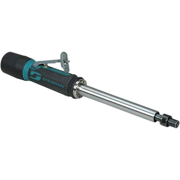 Dynabrade - 1/4" Collet, Straight Handle, Air Extended Length Die Grinder - 25,000 RPM, Rear Exhaust, 20 CFM, 0.4 hp, 90 psi, 1/4" Inlet - Eagle Tool & Supply