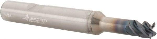Walter-Prototyp - 1/4", 1/4" LOC, 3/8" Shank Diam, 3" OAL, 4 Flute, Solid Carbide Square End Mill - Single End, TiAlN Finish, Helical Flute, Centercutting, Right Hand Cut, Right Hand Flute - Eagle Tool & Supply