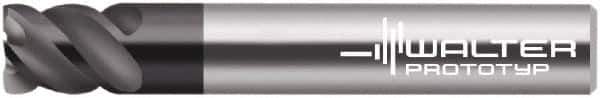 Walter-Prototyp - 9.7mm, 4 Flute, Single End, Solid Carbide, 0.01" Corner Radius End Mill - 3" OAL, 50° Helix, Right Hand Flute, 10mm LOC, Right Hand Cut, - Eagle Tool & Supply