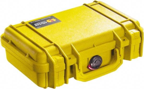 Pelican Products, Inc. - 8-11/32" Wide x 3-25/32" High, Clamshell Hard Case - Yellow, Polyethylene - Eagle Tool & Supply