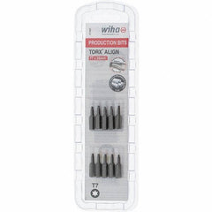 Wiha - 1/4" Drive T7 Torx Screwdriver Bit - 1" OAL, Insert Bit - Eagle Tool & Supply