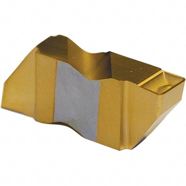Tool-Flo - 2FLG P Grade GP50C, 2.2mm Cutting Width Carbide Grooving Insert - 2.79mm Max Depth of Cut, Left Hand, 0.005 to 0.01" Corner Radius, TiN Finish - Eagle Tool & Supply