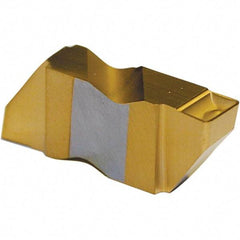 Tool-Flo - 2FLG P Grade GP50C, 2.2mm Cutting Width Carbide Grooving Insert - 2.79mm Max Depth of Cut, Left Hand, 0.005 to 0.01" Corner Radius, TiN Finish - Eagle Tool & Supply