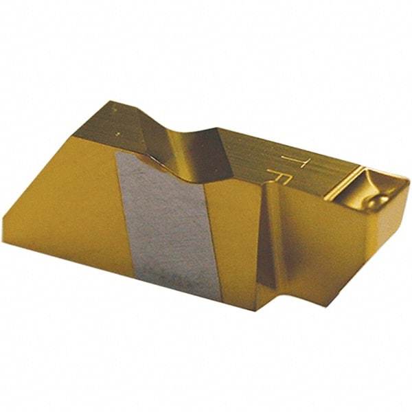 Tool-Flo - 3125FLFD P Grade AC3R, 3.18mm Cutting Width Carbide Grooving Insert - 0.27" Max Depth of Cut, Right Hand, 0.005 to 0.01" Corner Radius, TiAlN Finish - Eagle Tool & Supply