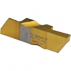 Tool-Flo - 340FLGT Grade GP50C, 4mm Cutting Width Carbide Grooving Insert - 7/16" Max Depth of Cut, Right Hand, TiN Finish - Eagle Tool & Supply
