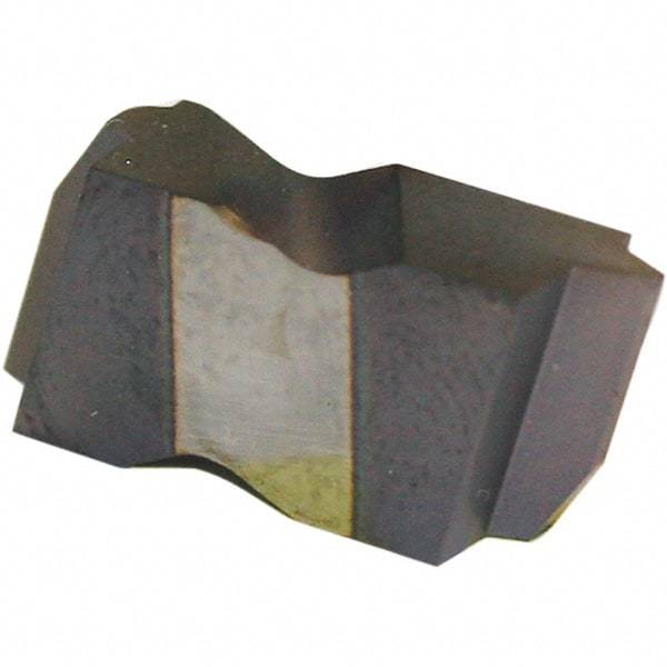 Tool-Flo - 3FLV Grade GP3R, Carbide Grooving Insert - 0.136" Max Depth of Cut, Left Hand, 0.016" Corner Radius, TiN Finish - Eagle Tool & Supply