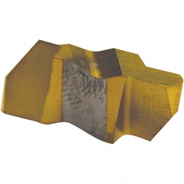 Tool-Flo - 3094FLU Grade GP50C, 2.39mm Cutting Width Carbide Grooving Insert - 1/8" Max Depth of Cut, Right Hand, 0.02" Corner Radius, TiN Finish - Eagle Tool & Supply