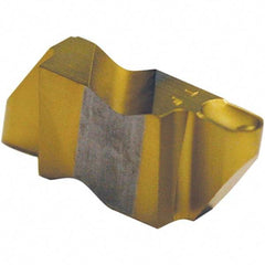 Tool-Flo - 3031FLR P Grade GP3R, 1.57mm Cutting Width Carbide Grooving Insert - 3.18mm Max Depth of Cut, Left Hand, 0.79mm Corner Radius, TiN Finish - Eagle Tool & Supply