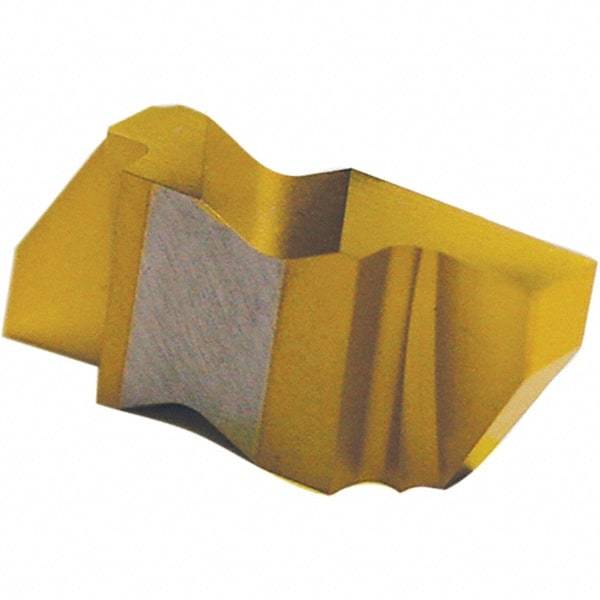 Tool-Flo - 6312FLG Grade GP50E, 7.92mm Cutting Width Carbide Grooving Insert - 6.35mm Max Depth of Cut, Right Hand, 0.03 to 0.035" Corner Radius, TiN Finish - Eagle Tool & Supply