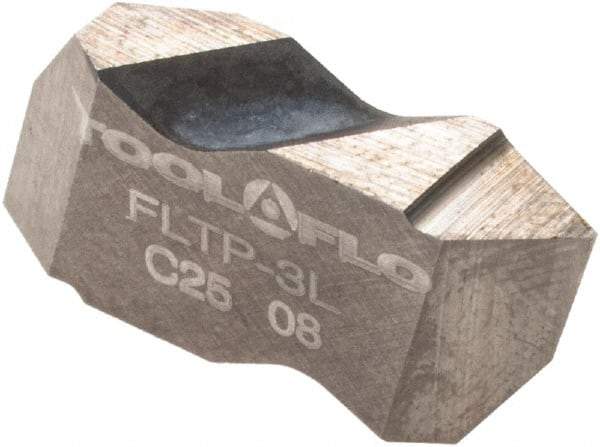 Tool-Flo - FLTP3 Grade C25, Internal/External 60° V Threading Insert - 6 to 20 TPI Ext Pitch, 5 to 12 TPI Int Pitch, Left Hand Insert, Carbide - Eagle Tool & Supply