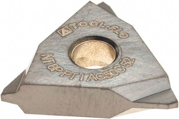 Tool-Flo - TNMA43 Partial Topping Acme Grade AC50C Internal On Edge Threading Insert - AlTiN Finish, 8" Internal TPI, 1/2" Inscribed Circle, Neutral Cut - Eagle Tool & Supply