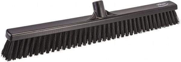 Vikan - 24.5" Combo Duty Polyester Push Broom - 2-3/4" Bristle Length, Plastic Block, European Threaded Handle Connection, Handle Sold Separately - Eagle Tool & Supply