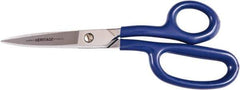 Heritage Cutlery - 3-3/8" LOC, 8-7/8" OAL Chrome Plated Heavy Duty Scissors/Shears - Right Hand, Plastic Coated Straight Handle - Eagle Tool & Supply