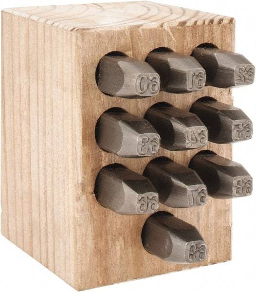 C.H. Hanson - 10 Piece, 1/4" Character Steel Stamp Set - Double Digit Figures, Double Digits - Eagle Tool & Supply