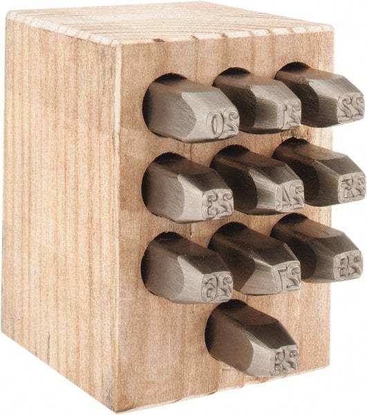 C.H. Hanson - 10 Piece, 1/4" Character Steel Stamp Set - Double Digit Figures, Double Digits - Eagle Tool & Supply