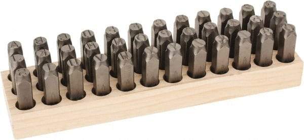 C.H. Hanson - 36 Piece, 1/2" Character Steel Stamp Set - Letters & Figures, Standard - Eagle Tool & Supply