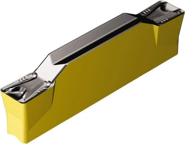 Sandvik Coromant - H2N123x2 TM Grade 4325, 4mm Cutting Width Carbide Grooving Insert - 23.4mm Max Depth of Cut, Neutral, 0.8mm Corner Radius, TiCN/Al2O3/TiN Finish - Eagle Tool & Supply