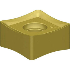 Kennametal - SNHJ442 LD Grade KCK15 Carbide Milling Insert - TiN/TiCN/Al2O3 Finish, 1/4" Thick, 1/2" Inscribed Circle, 1/32" Corner Radius - Eagle Tool & Supply