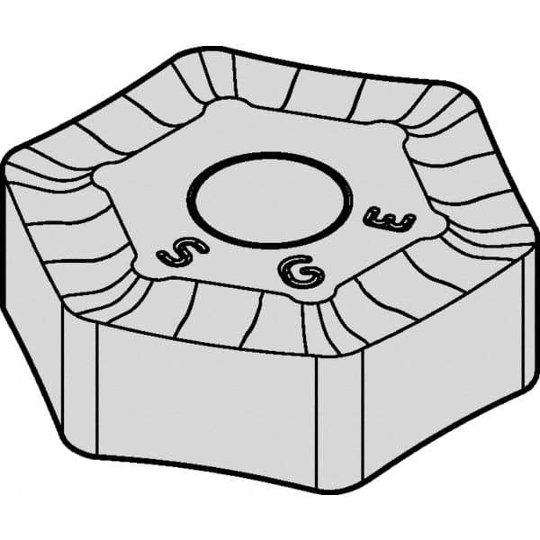 Kennametal - HNHX5354 GE Grade KC514M Carbide Milling Insert - TiAlN Finish, 0.219" Thick, 0.638" Inscribed Circle, 1/16" Corner Radius - Eagle Tool & Supply