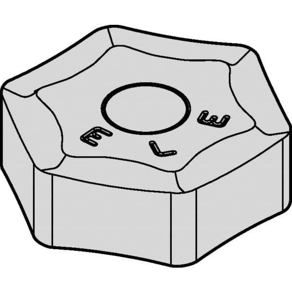 Kennametal - HNHX5355 LE Grade KC514M Carbide Milling Insert - TiAlN Finish, 0.219" Thick, 0.638" Inscribed Circle, 2mm Corner Radius - Eagle Tool & Supply