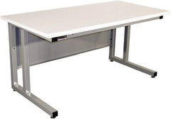 Proline - 60 Wide x 30" Deep x 30" High, Static Dissipative Workbench - Fixed Legs With Adjustable Height Glides, Gray - Eagle Tool & Supply