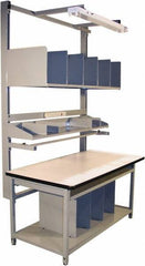 Proline - 72 Wide x 30" Deep x 36" High, Static Dissipative Workbench - Adjustable Height Legs, Gray - Eagle Tool & Supply