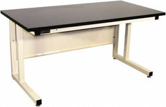 Proline - 72 Wide x 30" Deep x 30" High, Chem-Guard Workbench - Fixed Legs With Adjustable Height Glides, Beige - Eagle Tool & Supply