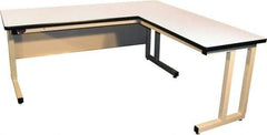 Proline - 72 Wide x 30" Deep x 30" High, Plastic Laminate Workbench - Fixed Legs With Adjustable Height Glides, Beige - Eagle Tool & Supply