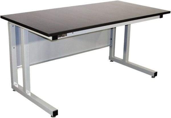 Proline - 72 Wide x 30" Deep x 30" High, Chem-Guard Workbench - Fixed Legs With Adjustable Height Glides, Gray - Eagle Tool & Supply