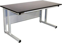 Proline - 72 Wide x 30" Deep x 30" High, Chem-Guard Workbench - Fixed Legs With Adjustable Height Glides, Gray - Eagle Tool & Supply