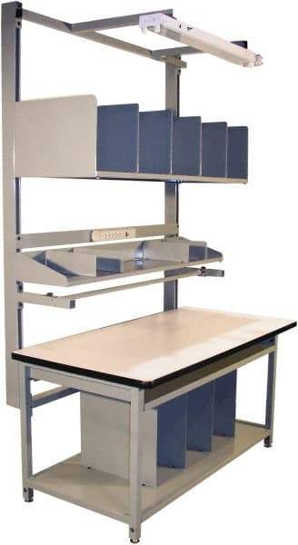 Proline - 60 Wide x 30" Deep x 36" High, Static Dissipative Workbench - Adjustable Height Legs, Gray - Eagle Tool & Supply