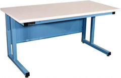 Proline - 60 Wide x 30" Deep x 30" High, Static Dissipative Workbench - Fixed Legs With Adjustable Height Glides, Blue - Eagle Tool & Supply