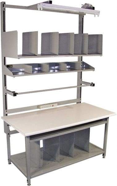 Proline - 60 Wide x 30" Deep x 36" High, Static Dissipative Workbench - Fixed Legs With Adjustable Height Glides, Gray - Eagle Tool & Supply