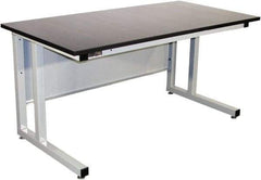 Proline - 60 Wide x 30" Deep x 30" High, Epoxy Resin Workbench - Fixed Legs With Adjustable Height Glides, Gray - Eagle Tool & Supply