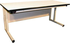 Proline - 60 Wide x 30" Deep x 30" High, Static Dissipative Workbench - Fixed Legs With Adjustable Height Glides, Beige - Eagle Tool & Supply