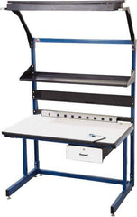 Proline - 60 Wide x 30" Deep x 36" High, Static Dissipative Workbench - Adjustable Height Legs, Blue & Black - Eagle Tool & Supply
